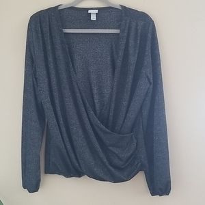 Long sleeve wrap front shirt
